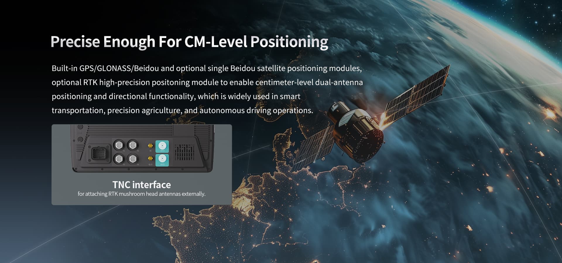 vehicle tablet with precise enough for cm-level positioning