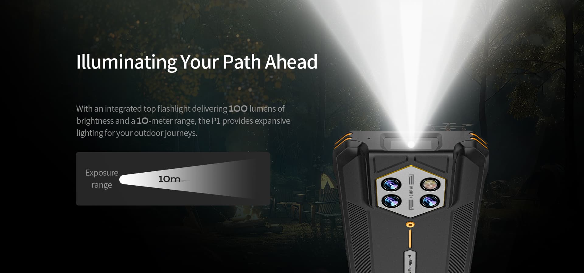 outdoor rugged phone with flashlight