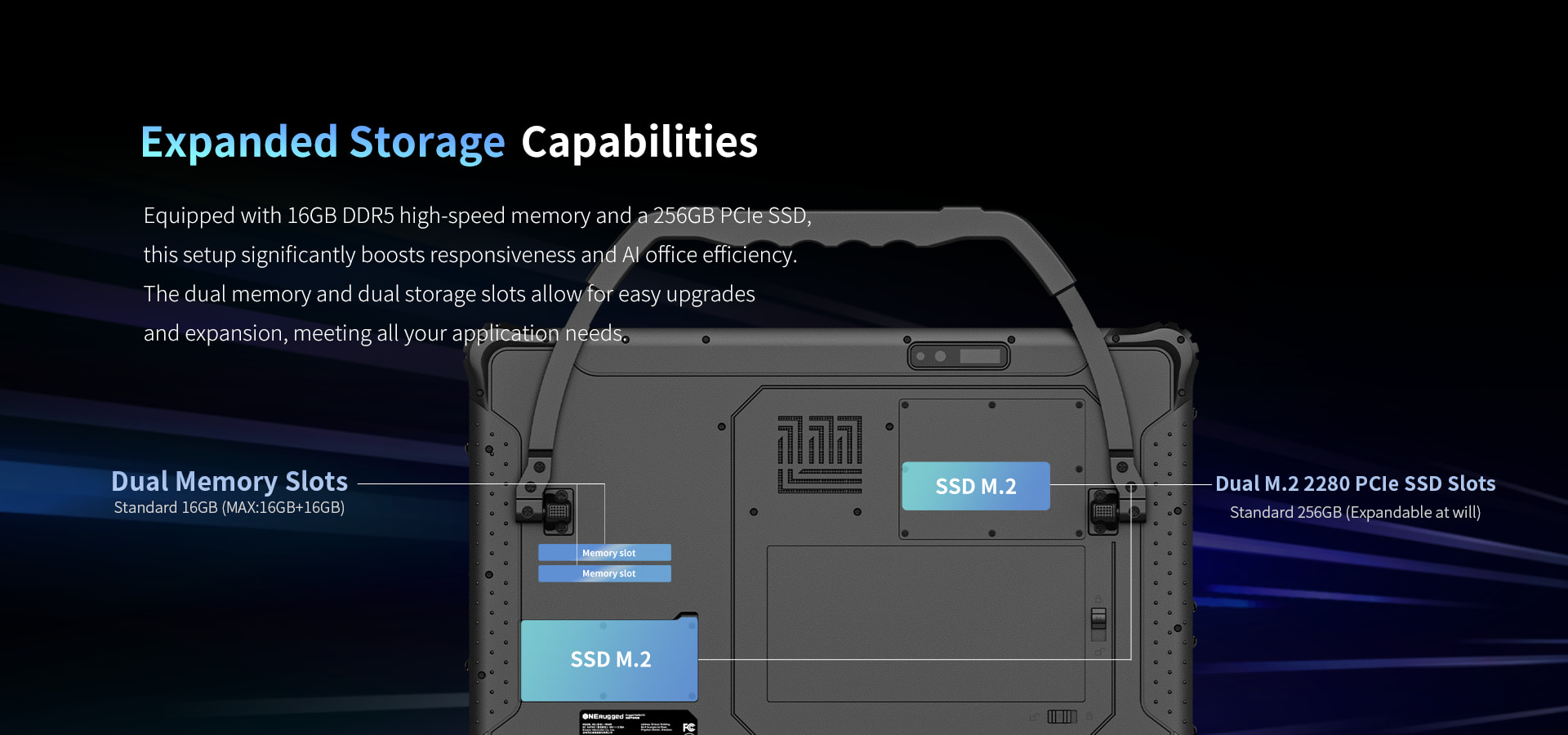 rugged notebook with hot swappable dual batteries