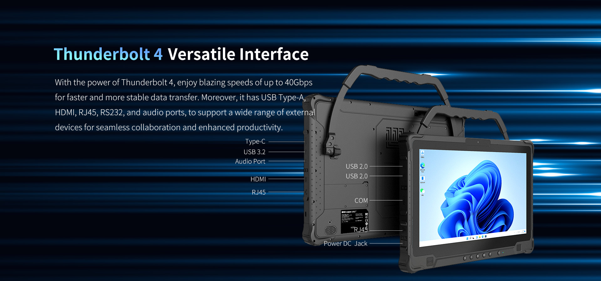 rugged notebook with thunderbolt 4 versatile interface