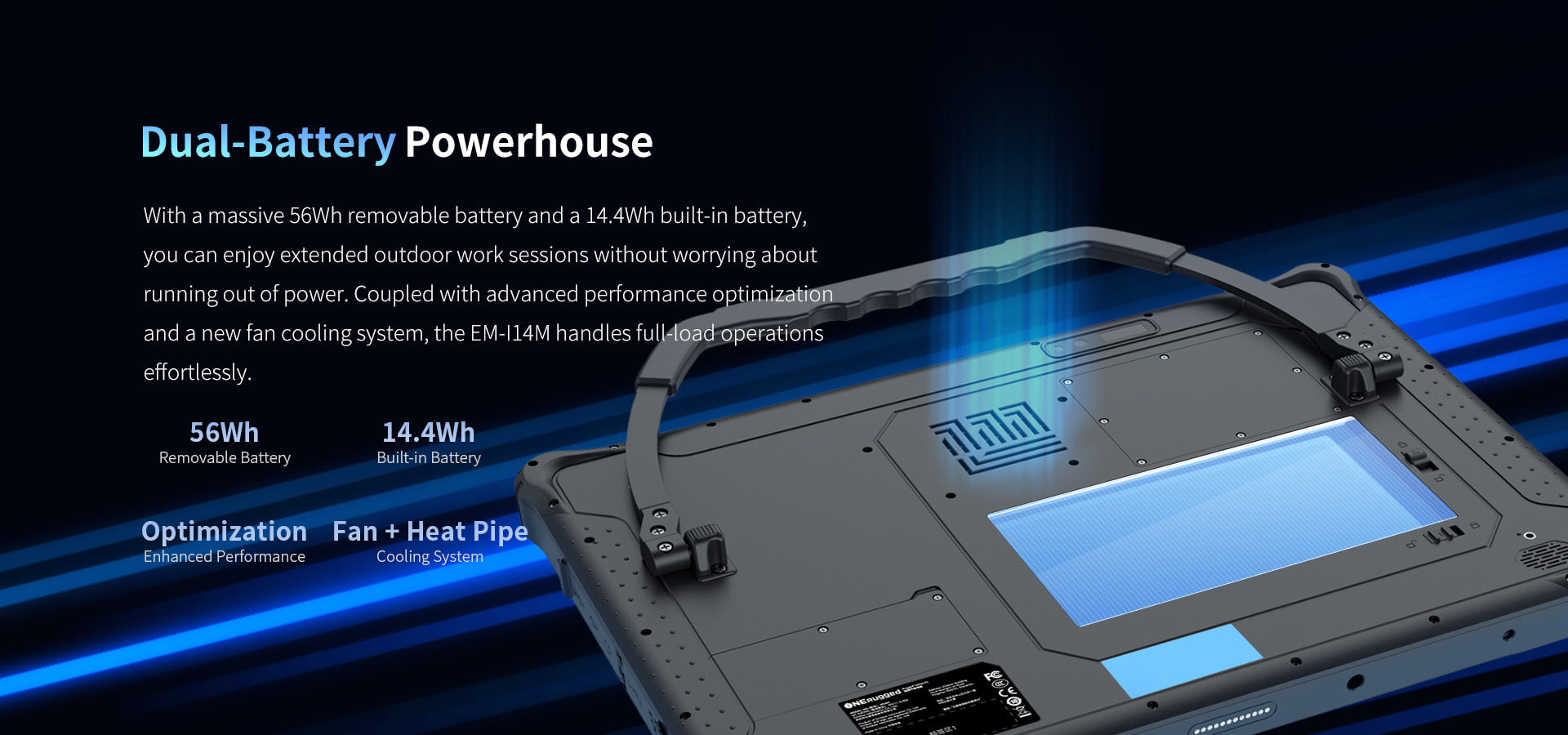rugged notebook with dual battery