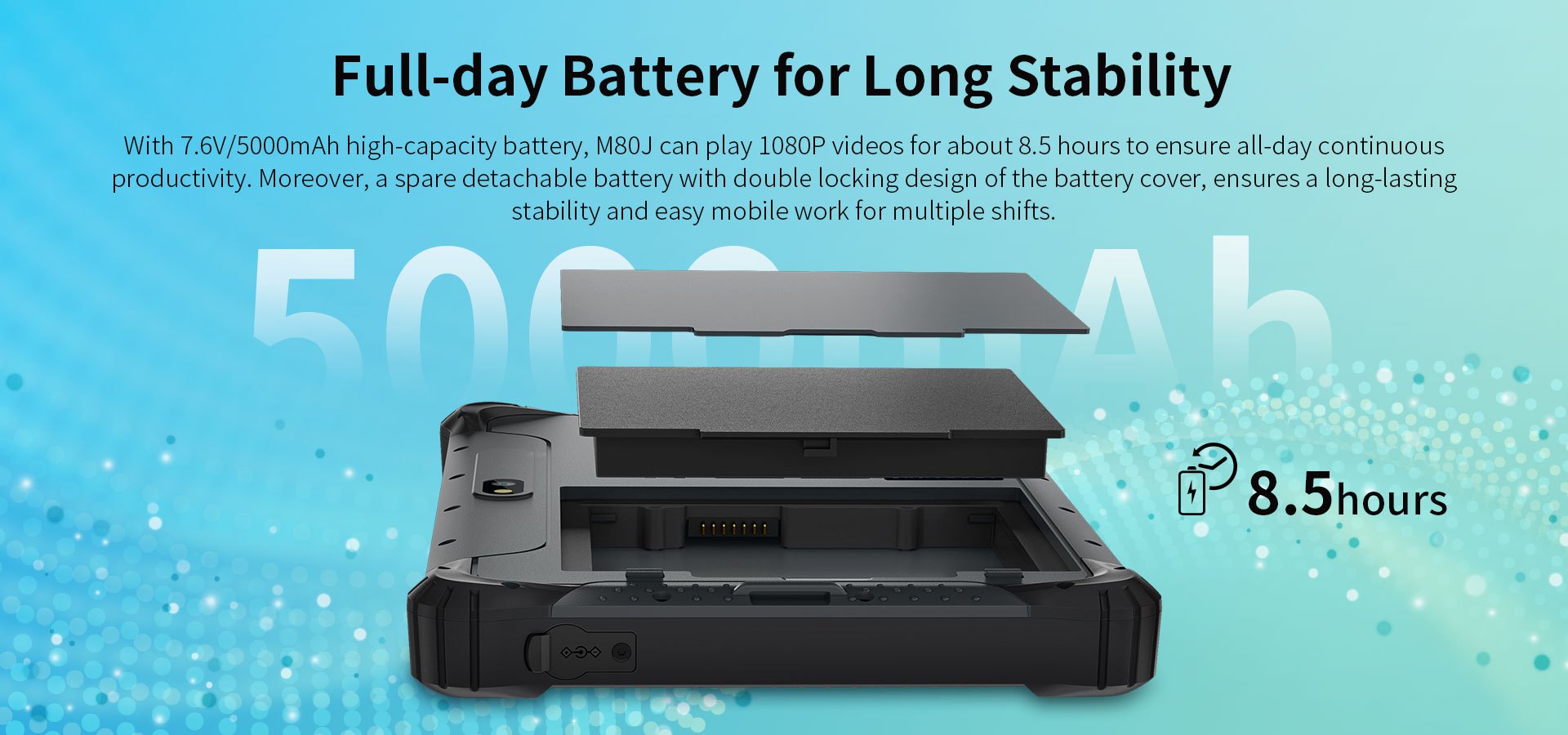 rugged windows tablet with 5000mAh battery